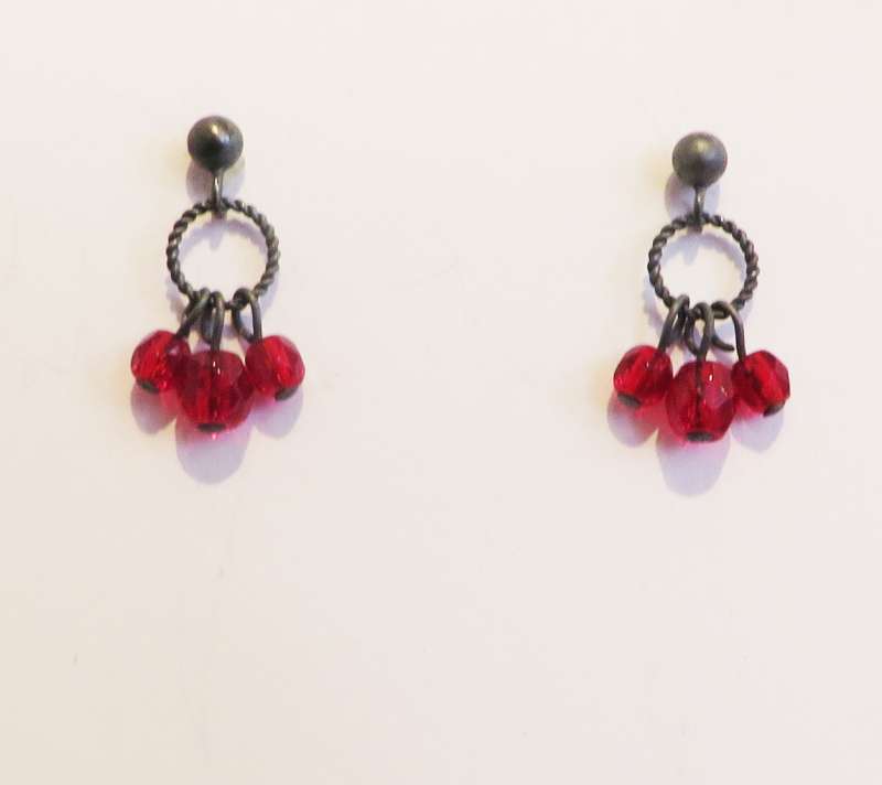 Red Charm Studs